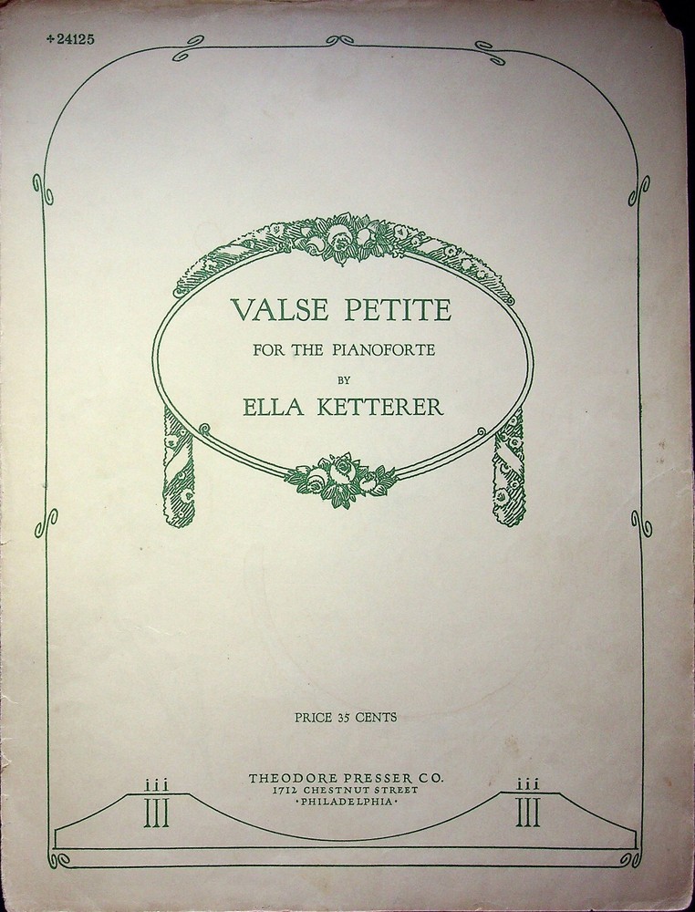 VTG. Valse Petite Pianoforte by Ella Ketterer – Theodore Presser Sheet Music