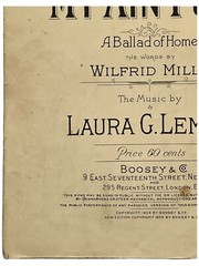 1904 Sheet Music MY AIN FOLK Laura G. Lemon Wilfrid Mills Madame Clara Butt