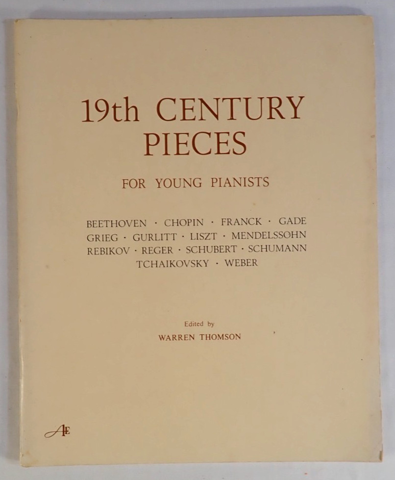 19th CENTURY PIECES FOR YOUNG PIANISTS, 1979 SOFTCOVER BOOK 60 PAGES