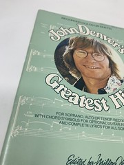 John Denver greatest hits sheet music Book- 1976 Recorder (solos Or Duets)-RARE