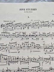 Five Studies for Solo Guitar by Frederic Hand Sheet Music Song Sheet Study