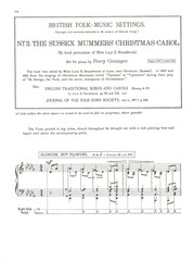 Grainger 3 British Folk Music Settings Piano Solo Songbook Christmas Carol