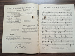 All That Meat and No Potatoes -Sheet Music (1941) Fats Waller Cover (971) Scarce