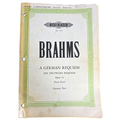 Brahms A German Requiem Op 45 Vocal Score German Text Ein Deutsches Requiem Vtg