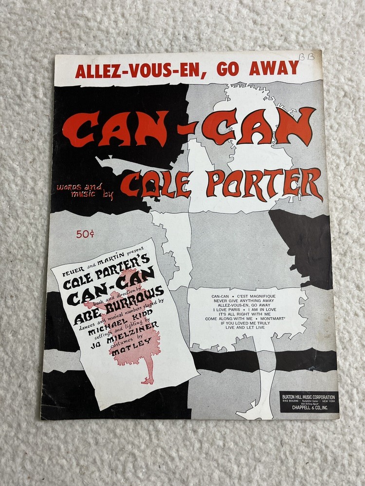 Vintage Sheet Music Can Can Cale Porter Abe Burrows