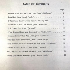 Rodgers Hammerstein Show Tunes Baldwin Organ Vintage Musical Sheet Music 1957