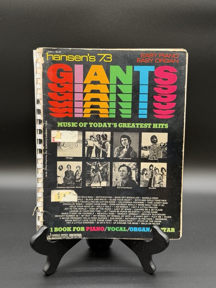 Vintage Hansen’s 73 Giants Songbook Piano Vocal Organ Guitar 1970s Hits