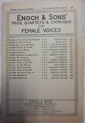 Come To The Fair 1927 Piano Sheet Music 3 PART Choruses Female Voices 10×7 G