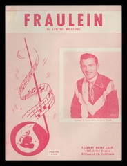 FRAULEIN Lawton Williams 1957 BOBBY HELMS Hollywood CA Vintage Sheet Music