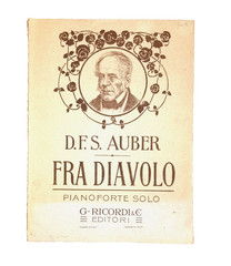 Antique Sheet Music Book D.F.S. Auber: Fra Diavolo Piano G. Ricordi & C. Italy