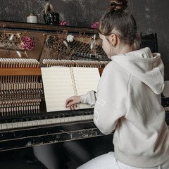 Blank Sheet Music Notebook 100 Pages 26x19cm Flora Spiral Bound Design