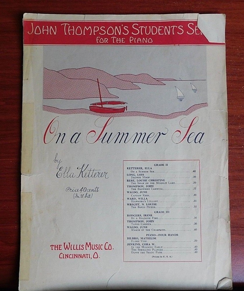 On a Summer Sea by Ella Ketterer – 1936 sheet music for Piano