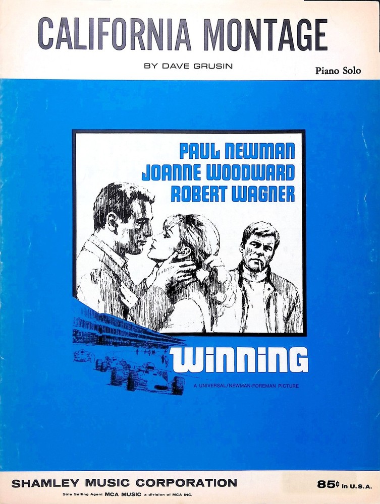 California Montage Sheet Music Winning Paul Newman Robert Wagner 1969 Film