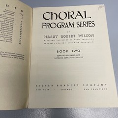 Choral Program Series Book 2 Harry Robert Wilson Silver Burdett Sheet Music Book