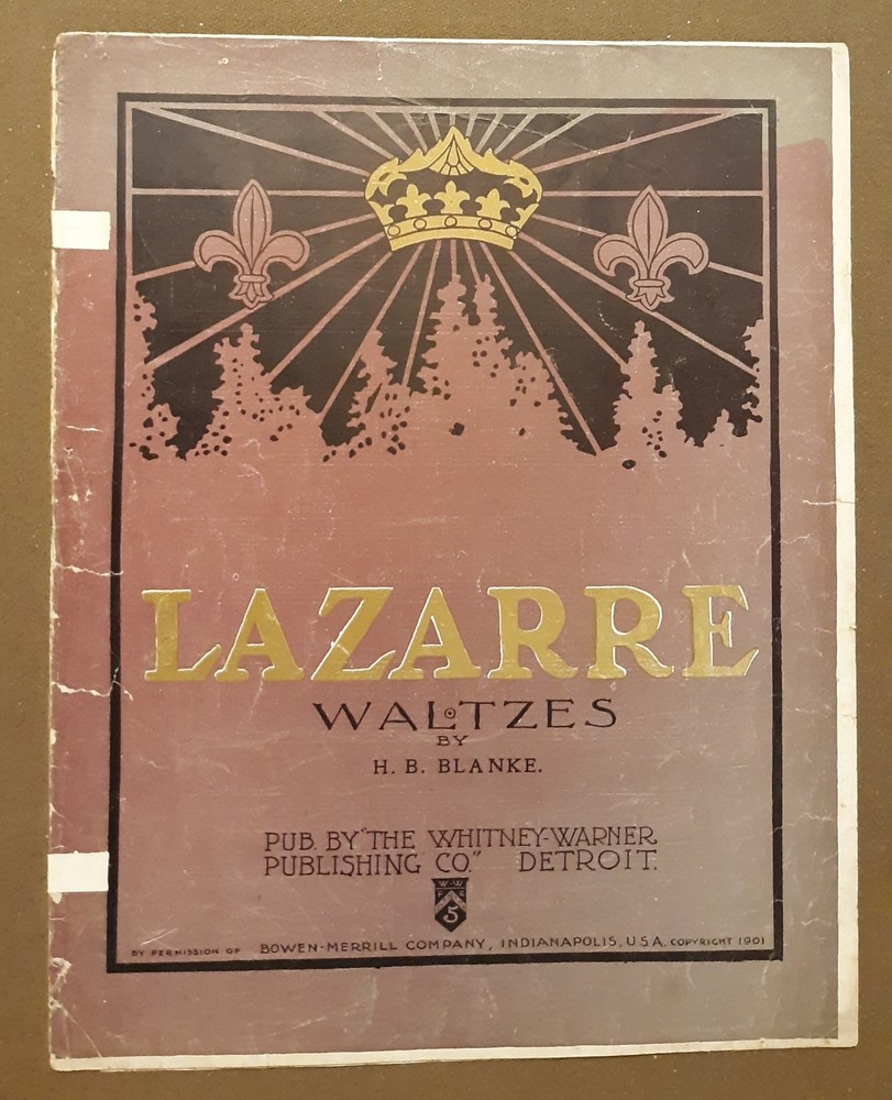 1901 Lazarre Waltzes Vintage Piano Sheet Music by H.B. Blanke