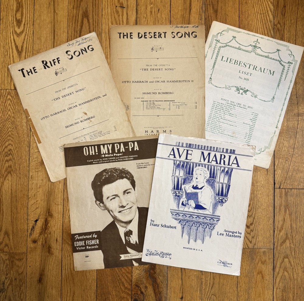 Lot of 5, Vintage Choral Music Sheets