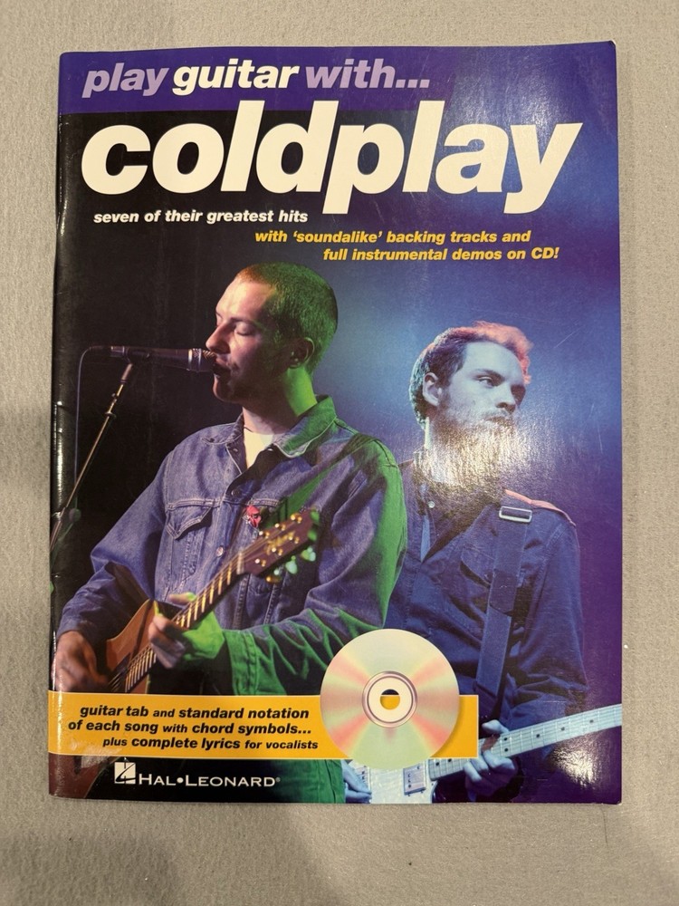 Hal Leonard Play Guitar With Coldplay 7 Greatest Hits Guitar Tablature W/CD New