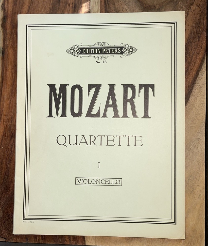 Sheet Music Mozart Quartette 1 No 16 Edition Peters Violoncello Cello Score Beck