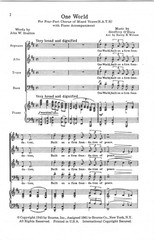 Anthems for a Free World « One World » (SATB) Bratton O&rsquo;Hara 1945 Bourne Co. #601