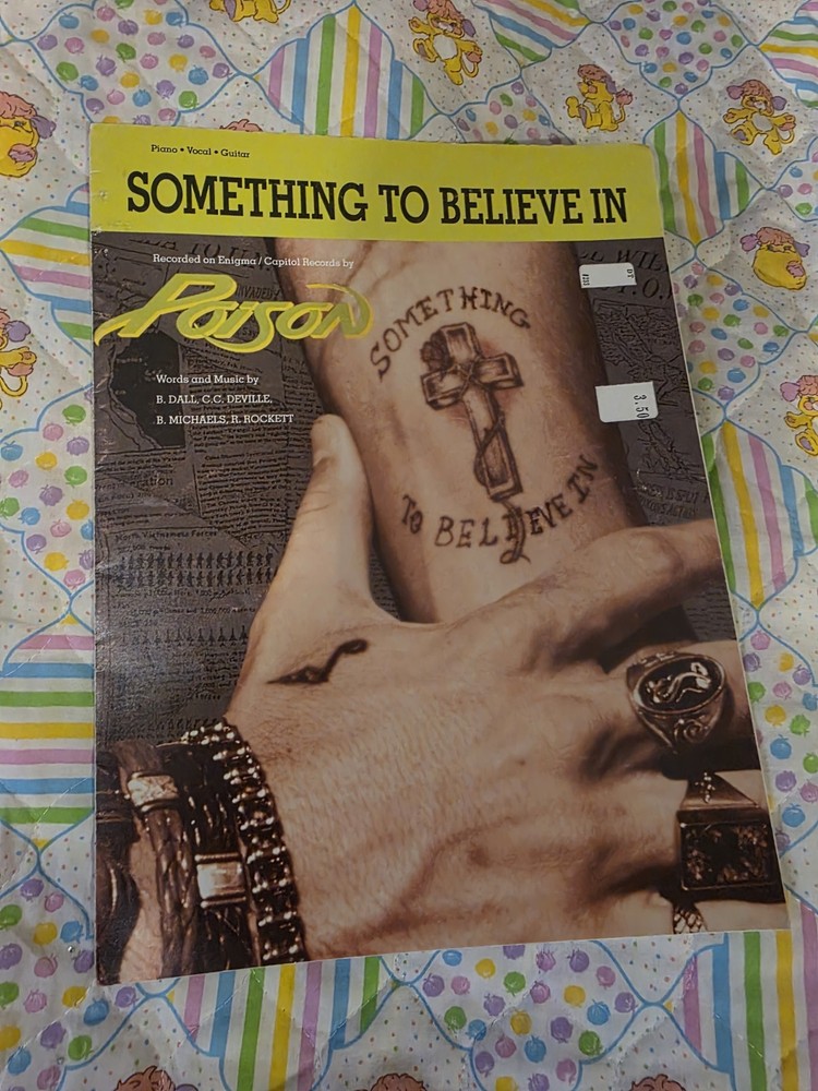 Something To Believe In Sheet Music Poison Piano, Vocal, Guitar 1990 Vintage