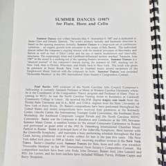 Summer Dances for Flute Horn & Cello Sheet Music Score Parts 1987 Vtg