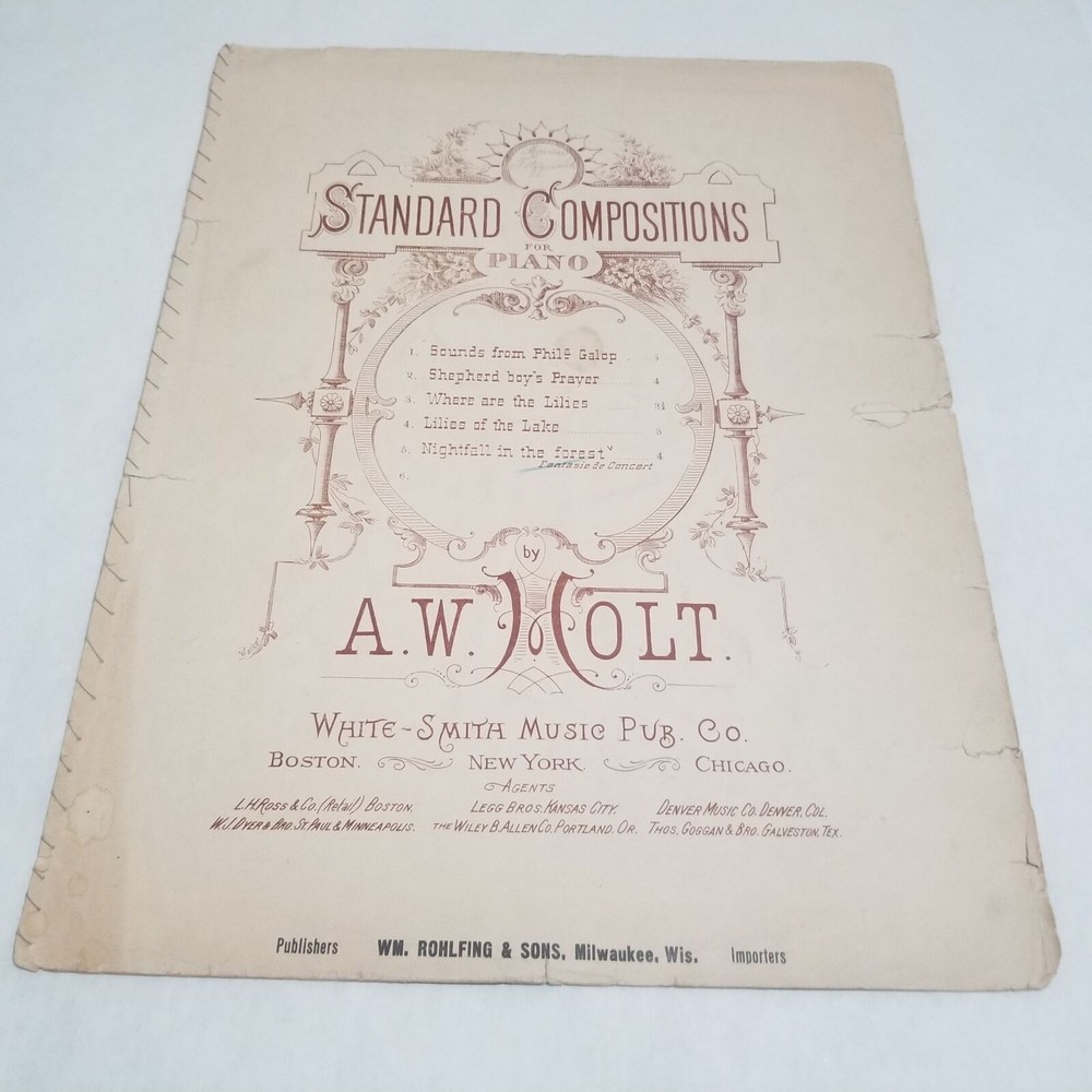 Nightfall in the Forest by A.W. Holt 1886 Sheet Music