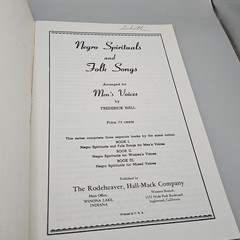Negro Spirituals Men&rsquo;s Voices Frederick Hall 1939 Sheet Music Songbook