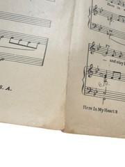 Here In My Heart Sheet Music 1952 Pat Genaro Mellin Music Broadway NYC