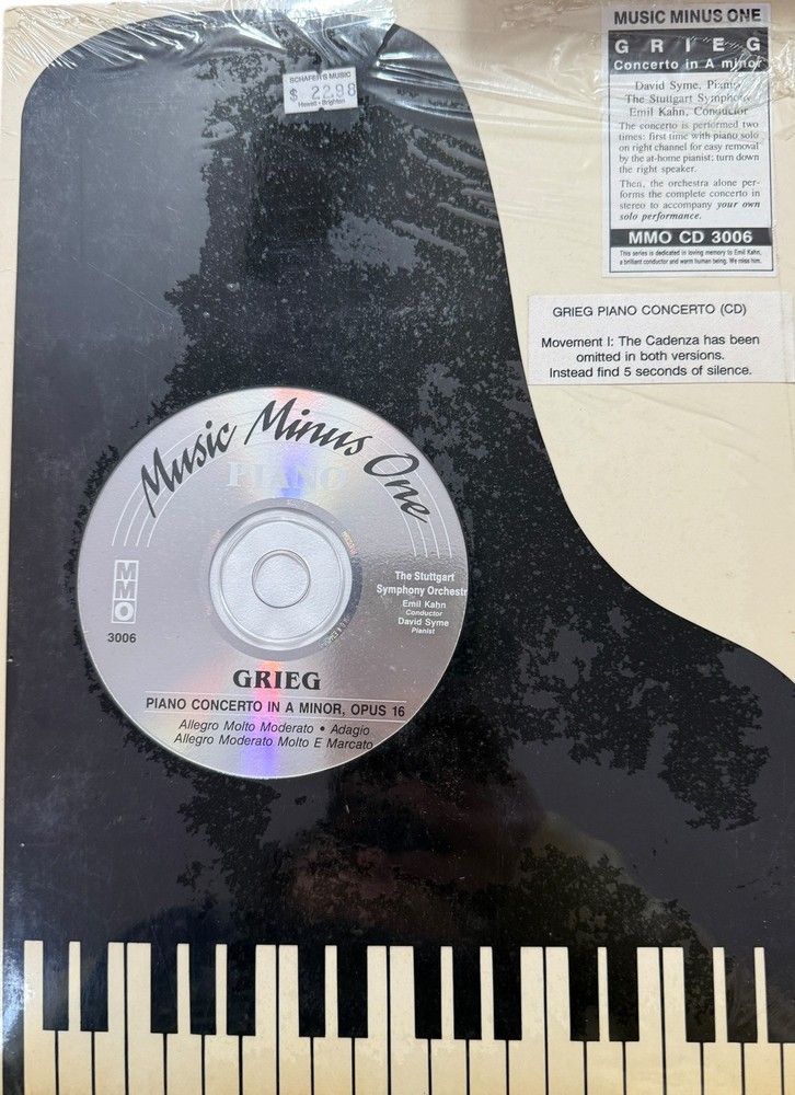 Vintage Music Minus One Piano Grieg CPP Media 1 Disk New