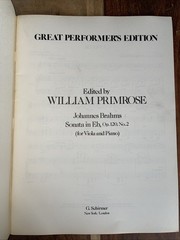 Brahms Sonata Eb Viola Piano Sheet Music Great Performer&rsquo;s Edition Schirmer &rsquo;79
