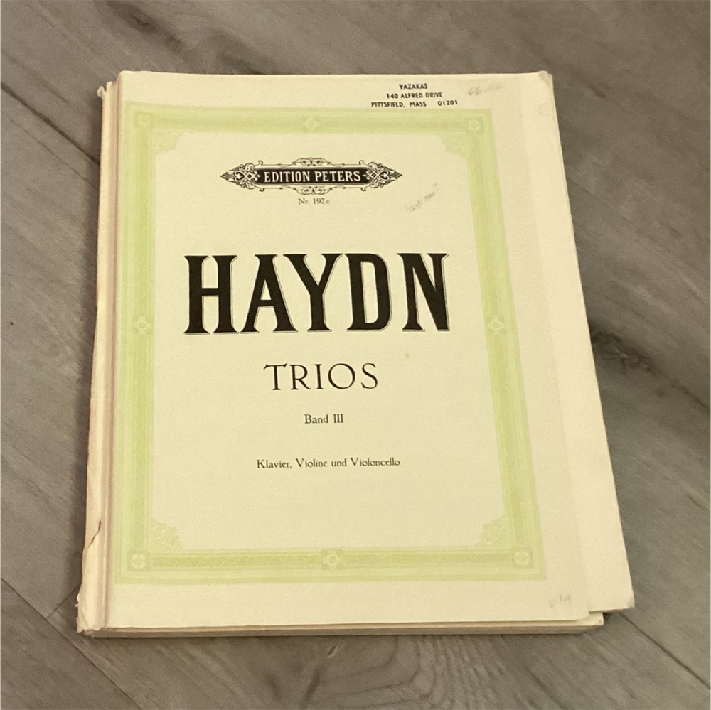 Edition Peters Haydn Trios Band III Sheet Music for Piano, Violin, and Cello