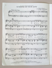 1968 Sunshine of Your Love Cream Eric Clapton Jack Bruce Psychedelic Sheet Music
