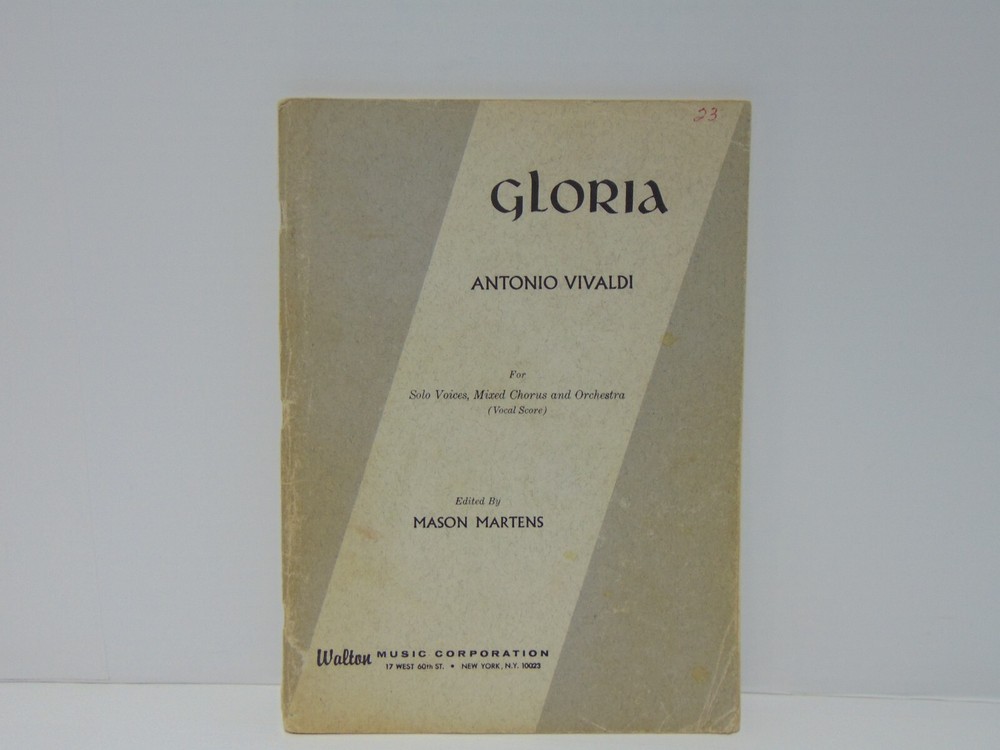 Gloria Antonio Vivaldi For Solo Voices Mixed Chorus And Orchestra (vocal score)