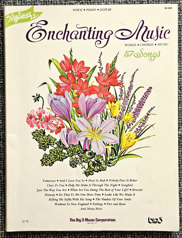 Enchanting Music 57 Songs Voice-Piano-Guitar 160 Pages Clean Condition