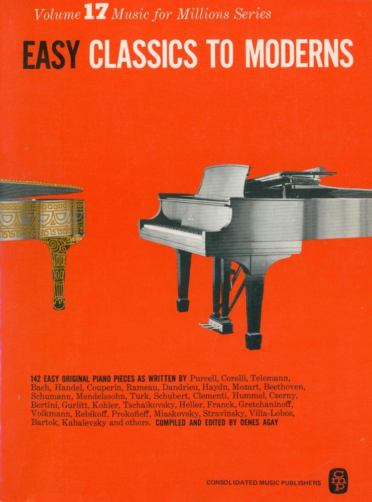 142 Easy Classics to Moderns Music For Millions Vol 17 Songbook Piano Denes Agay