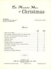 Wonderful Music Of Christmas Songbook Trombone Bass Clef 1963 Kendall Solo Duet
