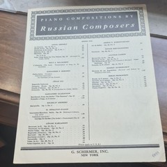 G. Schirmer Piano Compositions by Russian Composers Piano Solo Sheet Music 13505