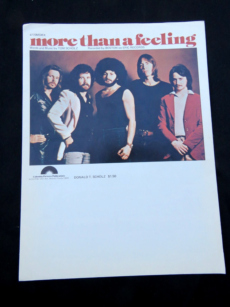 1976 Boston « More Than A Feeling » Sheet Music Fine Condition
