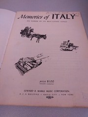 Memories Of Italy Best Loved Song Book – Vintage. (BR1)