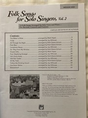Folk Songs for Solo Singers Vols 1 & 2 Medium High Voice SC Jay Althouse No CD