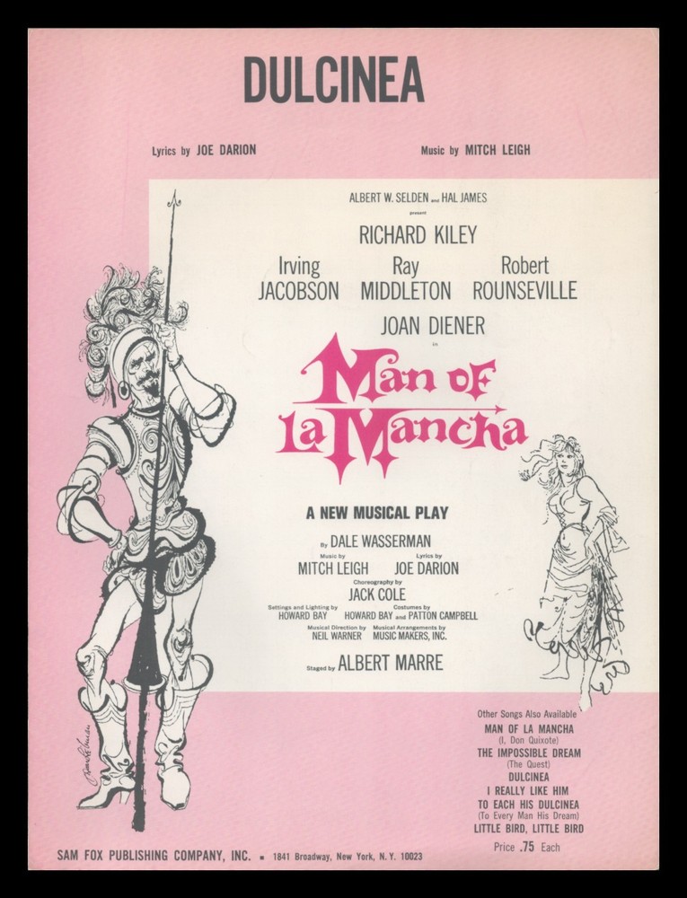 MAN OF LA MANCHA 1965 Dulcinea RICHARD KILEY Show Vintage Sheet Music