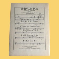 Porgy and Bess Vocal Selection Gershwin 1959 Film Sheet Music Sidney Poitier