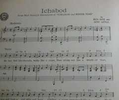 Walt Disney ADVENTURES OF ICHABOD AND MR. TOAD Sheet Music Basil Rathbone CROSBY