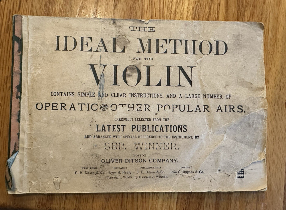 Antique 1910 IDEAL METHOD VIOLIN OPERATIC +MORE Sheet Music Ditson Co SEP WINNER