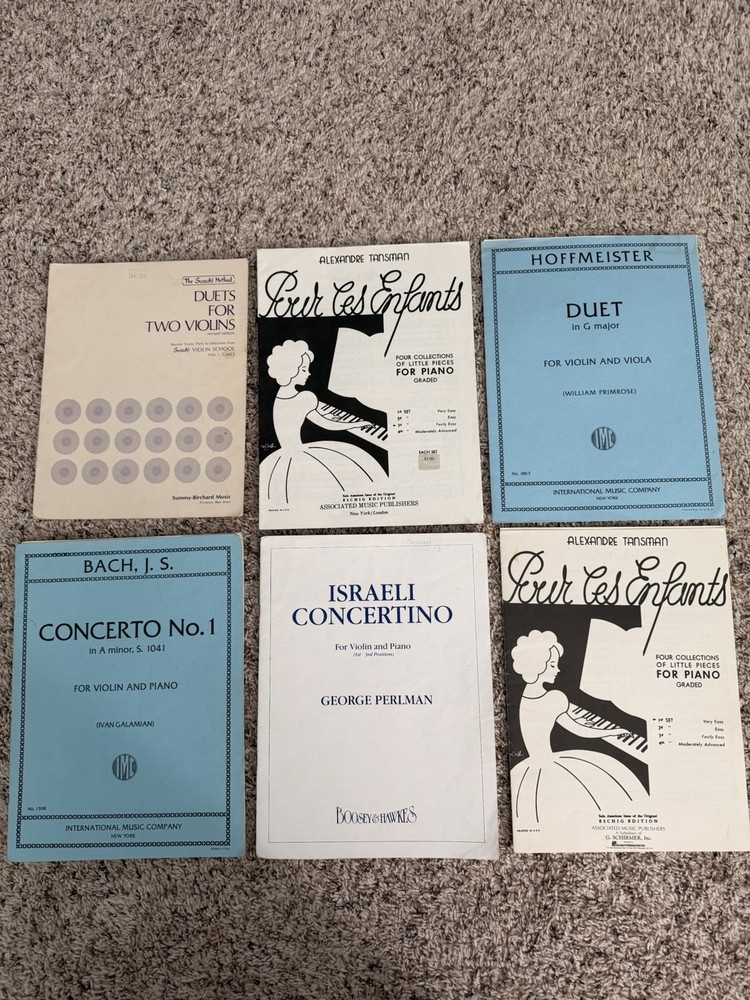 Lot Of 6 Piano And Violin Sheet Music Vintage