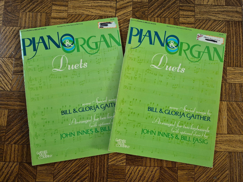 2 PIANO & ORGAN DUETS songbooks: Special Gaither songs arr. by J Innes & B Fasig