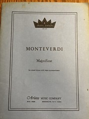 Monteverdi Magnificat Arista Edition Religious Choral Vocal Organ Music Book