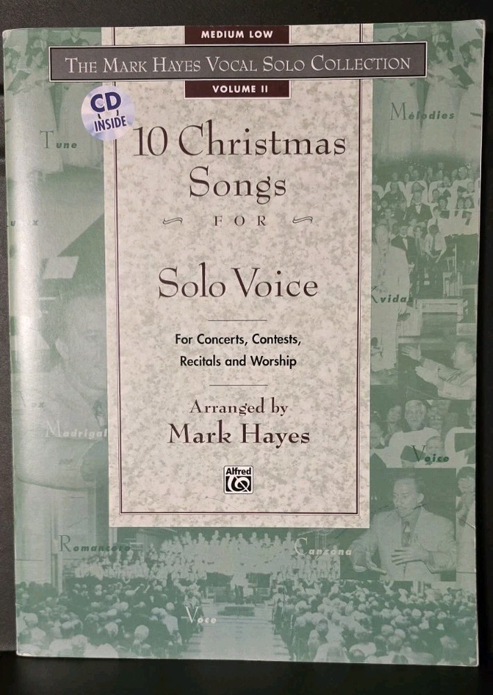 10 Christmas Songs for Solo Voice (Medium Low Voice), Book & CD, Mark Hayes