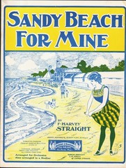 Sandy Beach For Mine 1904 ANTIQUE BATHING SUIT Sheet Music F HARVEY STRAIGHT!