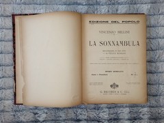Antique Vincenzo Bellini La Sonnambula Canto E Pianoforte Complete Opera HC Book